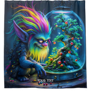 Rideaux De Douche Troll Imaginaire mignon Bonsai Tree