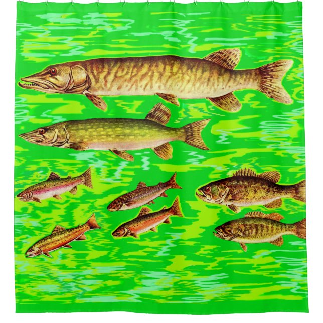 Rideaux De Douche trop de poissons dans la mer (Devant)