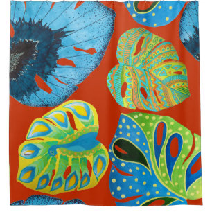 Rideaux De Douche Tropical Chic : Motif feutré sans joint.