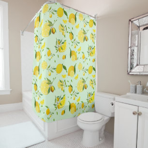 Rideaux De Douche Tropical coloré Citrus SUMMER Orange lemon Slice