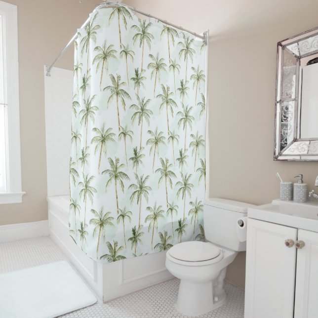 Rideaux De Douche Tropical Palm Trees (En situation)