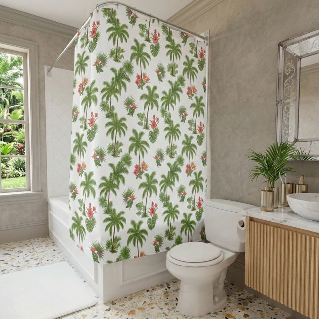 Rideaux De Douche Tropical Shower Curtain with Palms  (Créateur téléchargé)