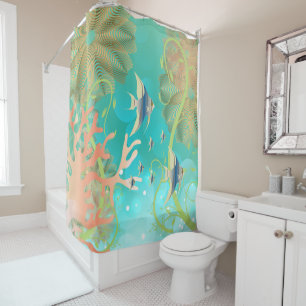 Rideaux De Douche Tropical Under the Sea Design