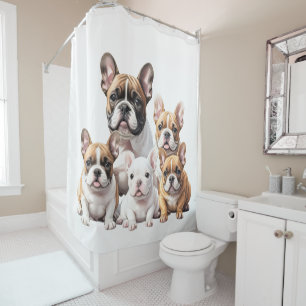 Rideaux De Douche Trottes de bulldogs français