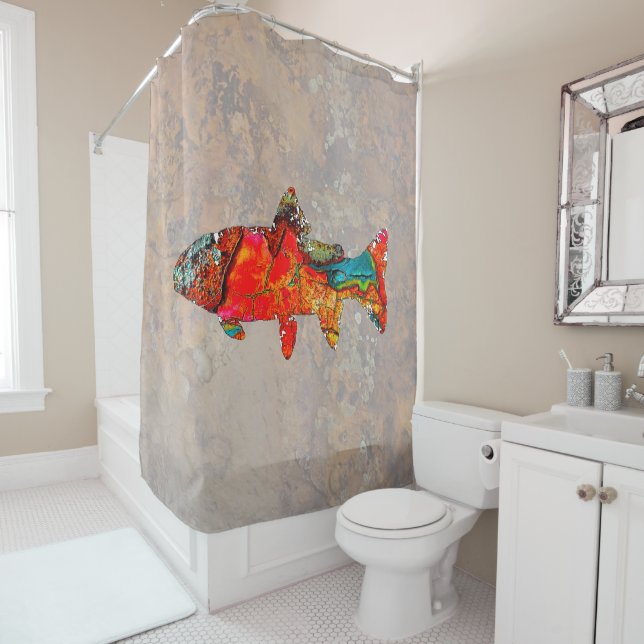 Rideaux De Douche Truite de roche (En situation)