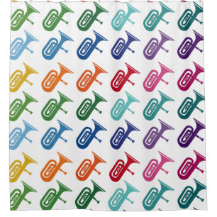Rideaux De Douche Tuba Colorful Fun Array Music T-shirt