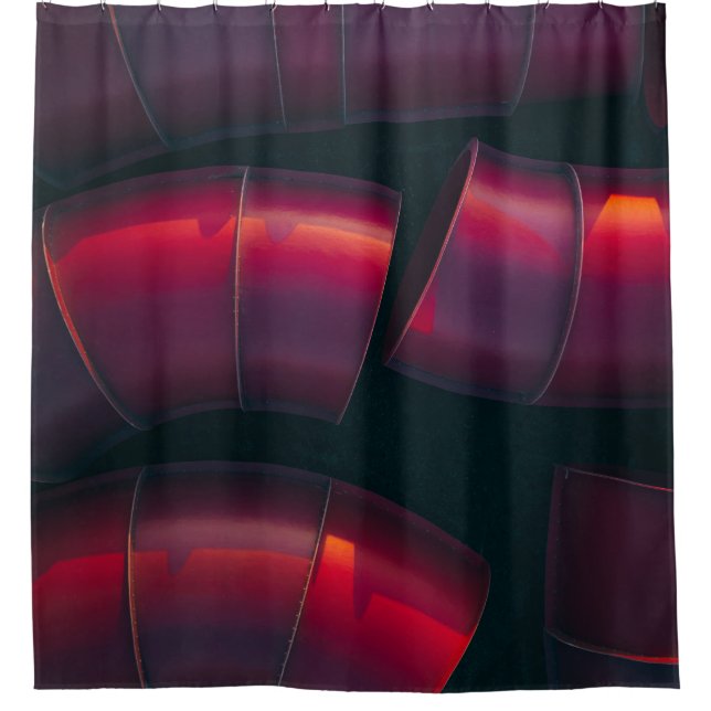 Rideaux De Douche Tuile de tuyaux rouges (Devant)