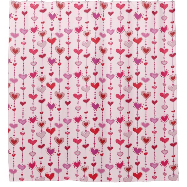 Rideaux De Douche Tuiles de coeur (Devant)