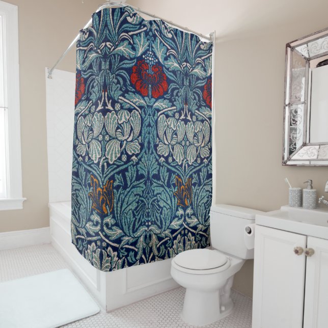Rideaux De Douche Tulip et Rose, William Morris (En situation)