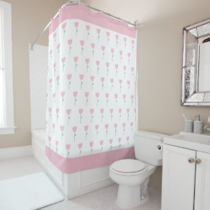 Rideaux De Douche Tulipe rose Flore Minimaliste Simple Fille mignonn