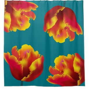Rideaux De Douche Tulipes de perroquets orange fières