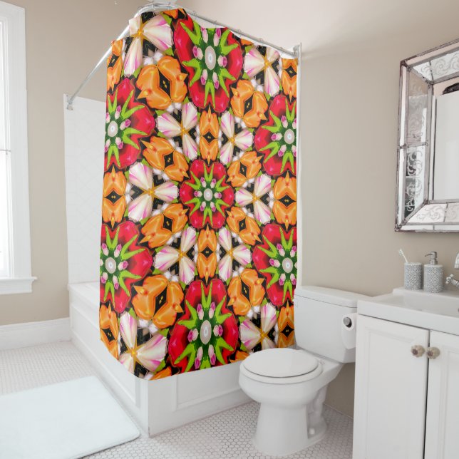 Rideaux De Douche Tulips Bouquet Motif (En situation)