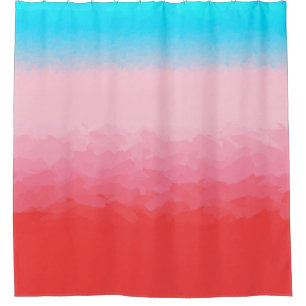 Rideaux De Douche Turks and Caicos Blue et Coral Ombre