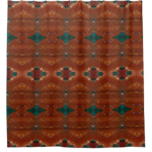 Rideaux De Douche Turq & Coral Ikat