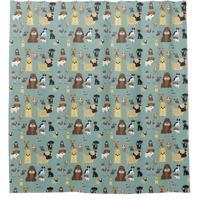Rideaux De Douche turquoise background dopattern (Devant)