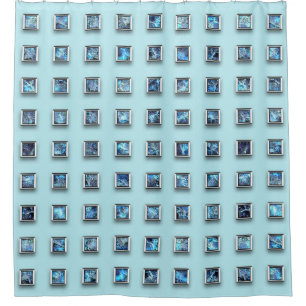 Rideaux De Douche Turquoise Bleu et Golden Gem Moderne