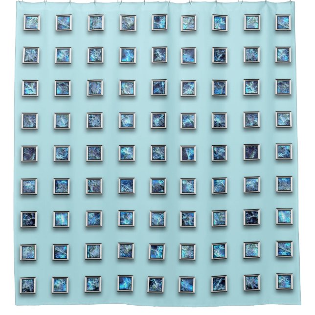 Rideaux De Douche Turquoise Bleu et Golden Gem Moderne (Devant)