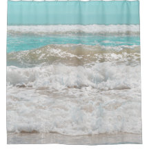 Turquoise Blue Sky Ocean Waves Foam