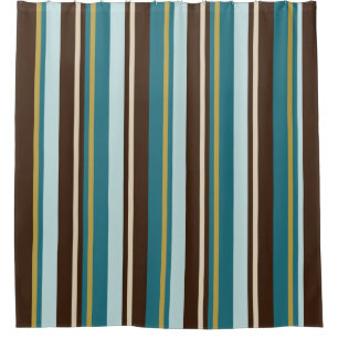 Rideaux De Douche Turquoise, Brown, Bbeige et Doré