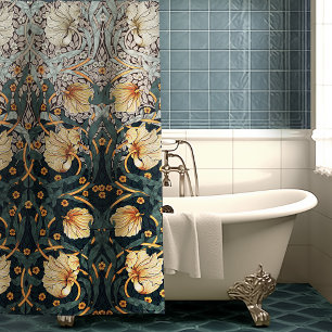 Rideaux De Douche Turquoise jaune Pimpernel William Morris Floral