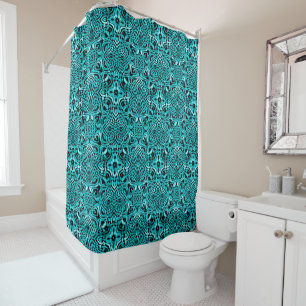 Rideaux De Douche Turquoise Turquoise Blue Tribal Art tendance