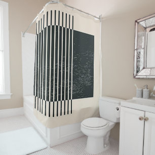 Rideaux De Douche "Tuyau noir contemporain"
