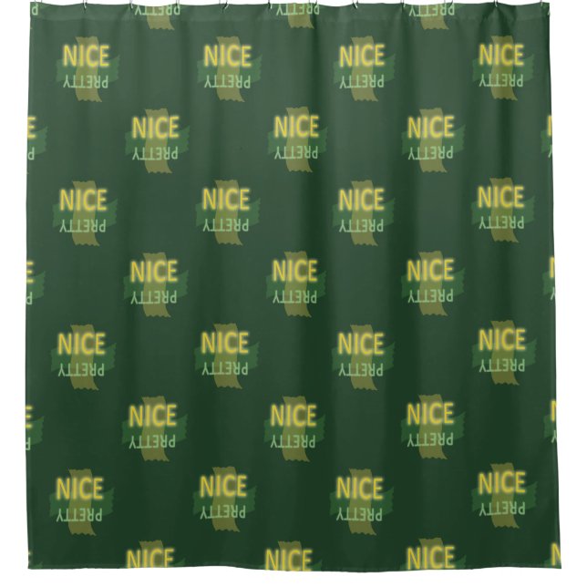 Rideaux De Douche Typographie jolie jaune vert (Devant)
