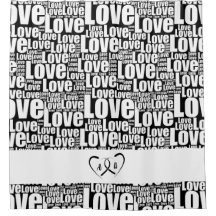 Typographie moderne de l'amour blanc & Coeurs enmê