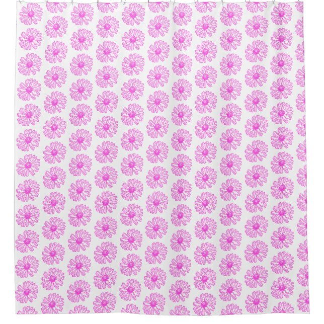 Rideaux De Douche Ultra Rose Fleur de marguerite Impression, Hippie  (Devant)