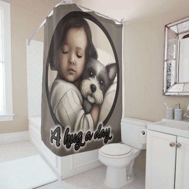 Rideaux De Douche Un câlin par jour (En situation)