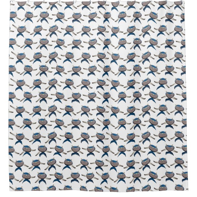 Rideaux De Douche Un chœur de baleines de tapis chantant (Devant)
