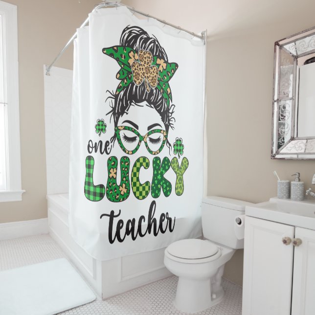 Rideaux De Douche Un enseignant chanceux - Saint-Patrick (En situation)