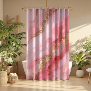 Rideaux De Douche Un fond en marbre rose luxueux