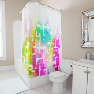 Rideaux De Douche Un Motif Abstrait fou rustique aux couleurs vives