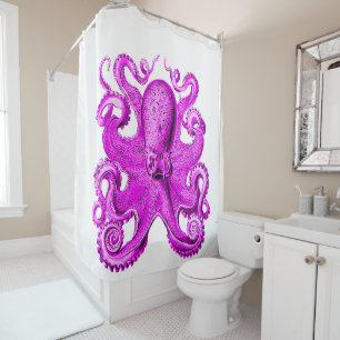 Rideaux De Douche Un Octopus violet/rose fabuleux