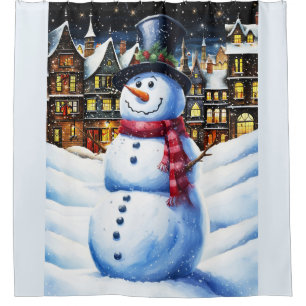 RIDEAUX DE DOUCHE UN SOIR DE NOËL FROTTANT