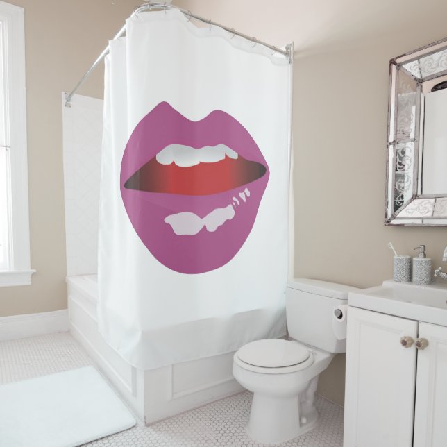 Rideaux De Douche Un sourire aimant d'une Bouche 002 (En situation)