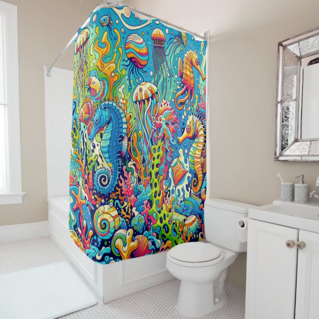 Rideaux De Douche Underwater Wonderland (En situation)