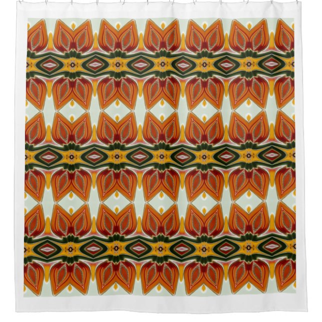 Rideaux De Douche Une élégante affiche multicolore classique (Devant)