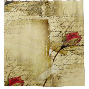 Rideaux De Douche Une lettre d'amour vintage