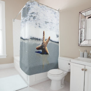 Rideaux De Douche Une seule étoile blanchie sur la côte