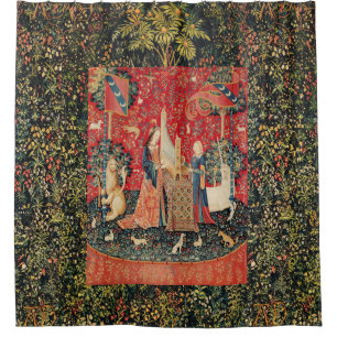 RIDEAUX DE DOUCHE UNICORN ET DAME JOUER ORGE AVEC ANIMAUX