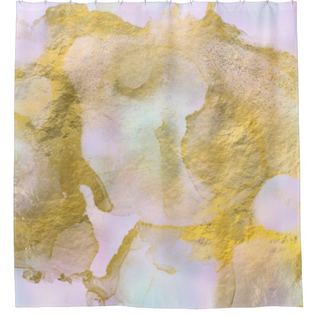 Rideaux De Douche *~* Unicorne Arc en ciel Holograghic Pastel Gold A (Devant)