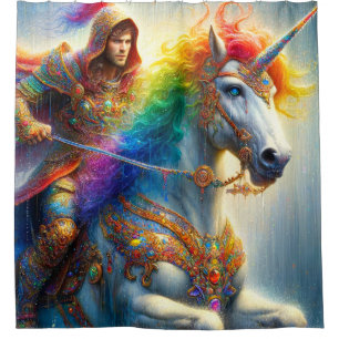 Rideaux De Douche Unicorne et guerrier