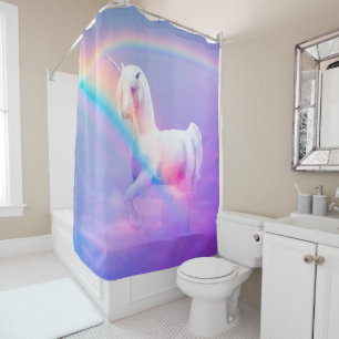 Rideaux De Douche Unicorne et Rainbow
