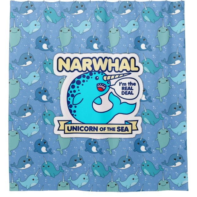 Rideaux De Douche Unicorne Narwhal De La Mer (Devant)