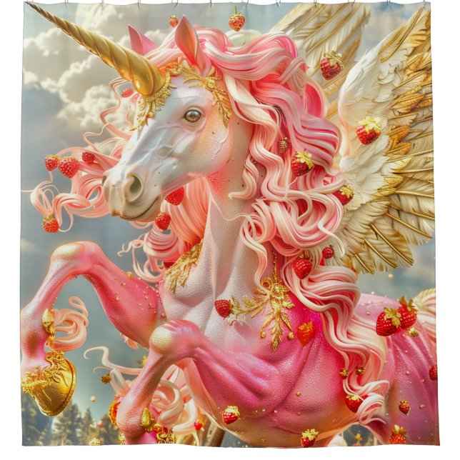 Rideaux De Douche Unicorne rose (Devant)