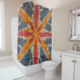 Rideaux De Douche Union Jack en mosaïque