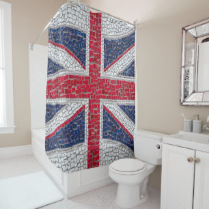 Rideaux De Douche Union Jack en mosaïque