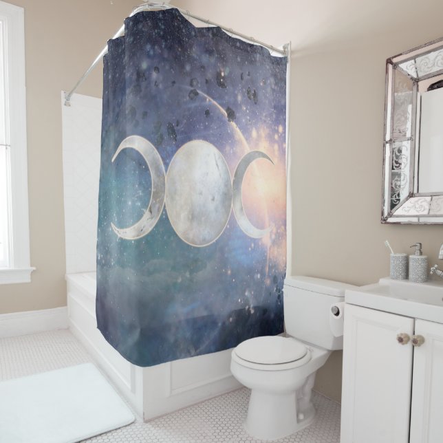 Rideaux De Douche Univers Triple Lune Dieu Goddess Moonstone (En situation)